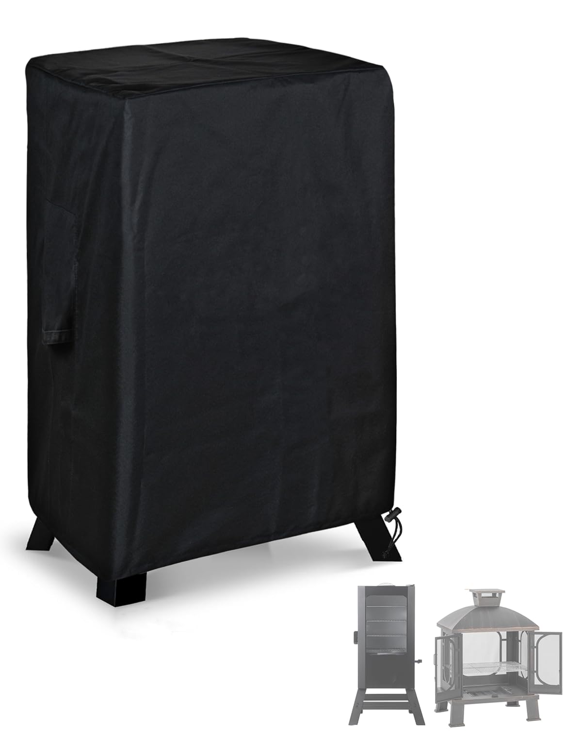SheeChung Gas Fire Pit Cover Square-Premium Patio Outdoor Cover Heavy Duty Fabric with PVC Coating,100% Waterproof,Anti-Crack,Fits for 29”,30",31",32" Fire Pit/Table Cover (32”L x 32”W x 24”H,Black)