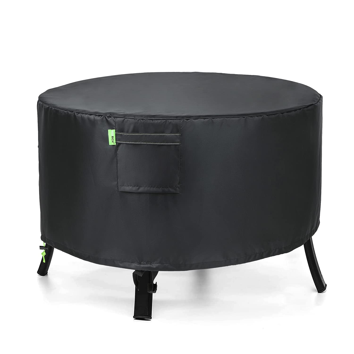REDRICH Fire Pit Cover Square – Heavy Duty Outdoor Firepit Cover, Full Coverage Patio Outdoor Fireplace Cover, Dustproof Anti UV and Waterproof, 32’’L x 32’’W x 16’’H Black