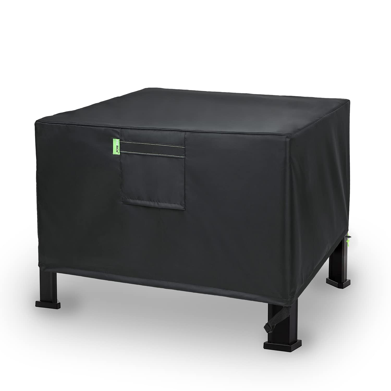 REDRICH Fire Pit Cover Square – Heavy Duty Outdoor Firepit Cover, Full Coverage Patio Outdoor Fireplace Cover, Dustproof Anti UV and Waterproof, 32’’L x 32’’W x 16’’H Black