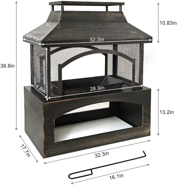 37 Inch Outdoor Fireplace