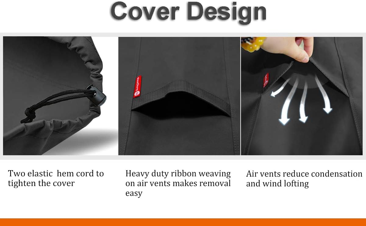 SheeChung Gas Fire Pit Cover Square-Premium Patio Outdoor Cover Heavy Duty Fabric with PVC Coating,100% Waterproof,Anti-Crack,Fits for 29”,30",31",32" Fire Pit/Table Cover (32”L x 32”W x 24”H,Black)