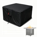 SheeChung Gas Fire Pit Cover Square-Premium Patio Outdoor Cover Heavy Duty Fabric with PVC Coating,100% Waterproof,Anti-Crack,Fits for 29”,30",31",32" Fire Pit/Table Cover (32”L x 32”W x 24”H,Black)