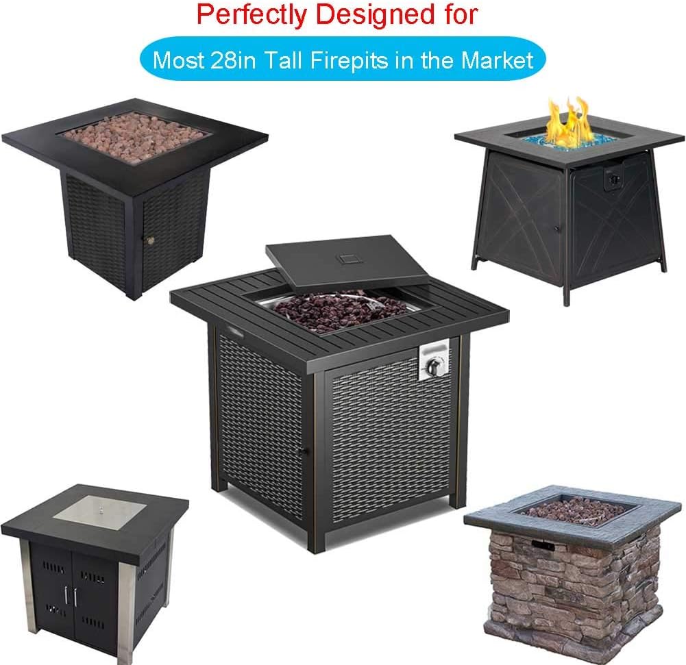 Saking Fire Pit Cover, 28 inch Firepit Covers Square Gas Fireplace Fire Pit Table Cover for Propane Fire Pit- 28 X 28 inch