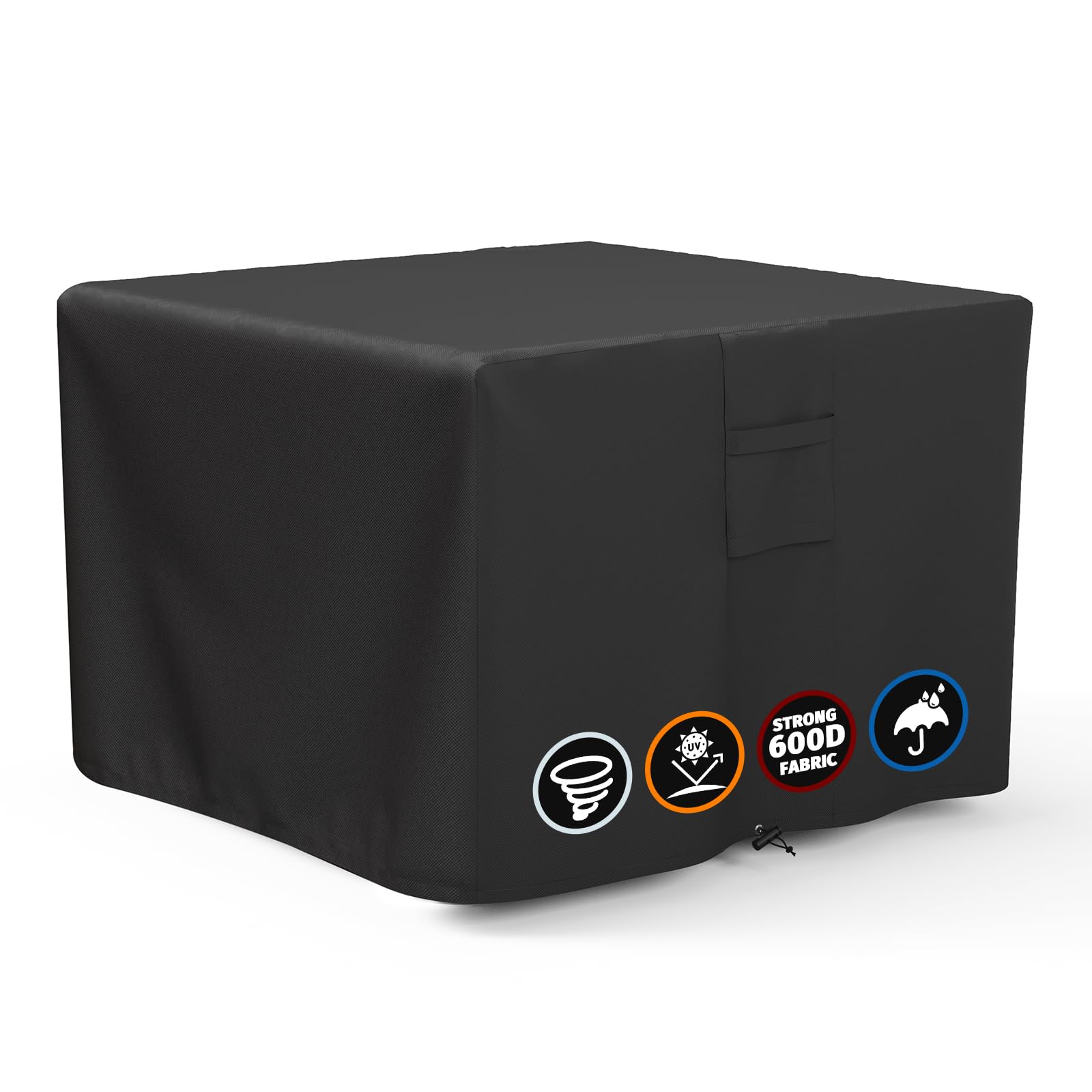 SHINESTAR Fire Pit Cover Square, Fits for 28-32 Inch Fire Pit Table, 600D Heavy Duty Fabric, Waterproof and Windproof, 32 x 32 x 24 Inches, Black