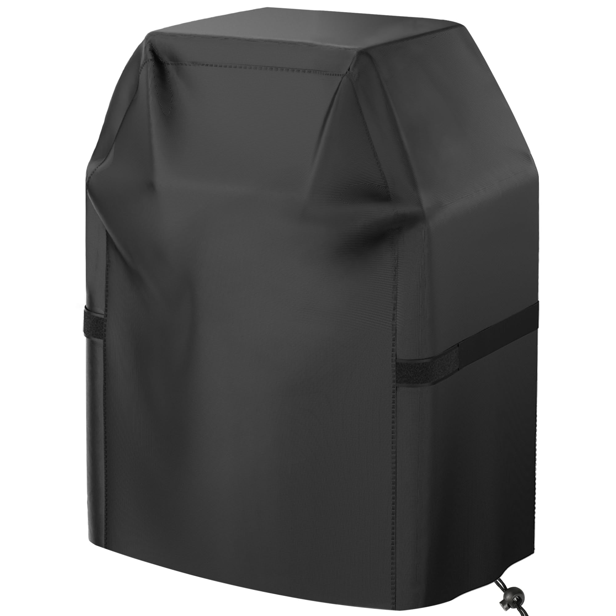 Grill Cover, 58 inch BBQ Gas Grill Cover for Outdoor Grill, Waterproof, Anti-UV, Rip-Proof, Fade Resistant Material, Barbecue Cover with Hook-and-Loop Straps & Adjustable Hem Drawstring, Black