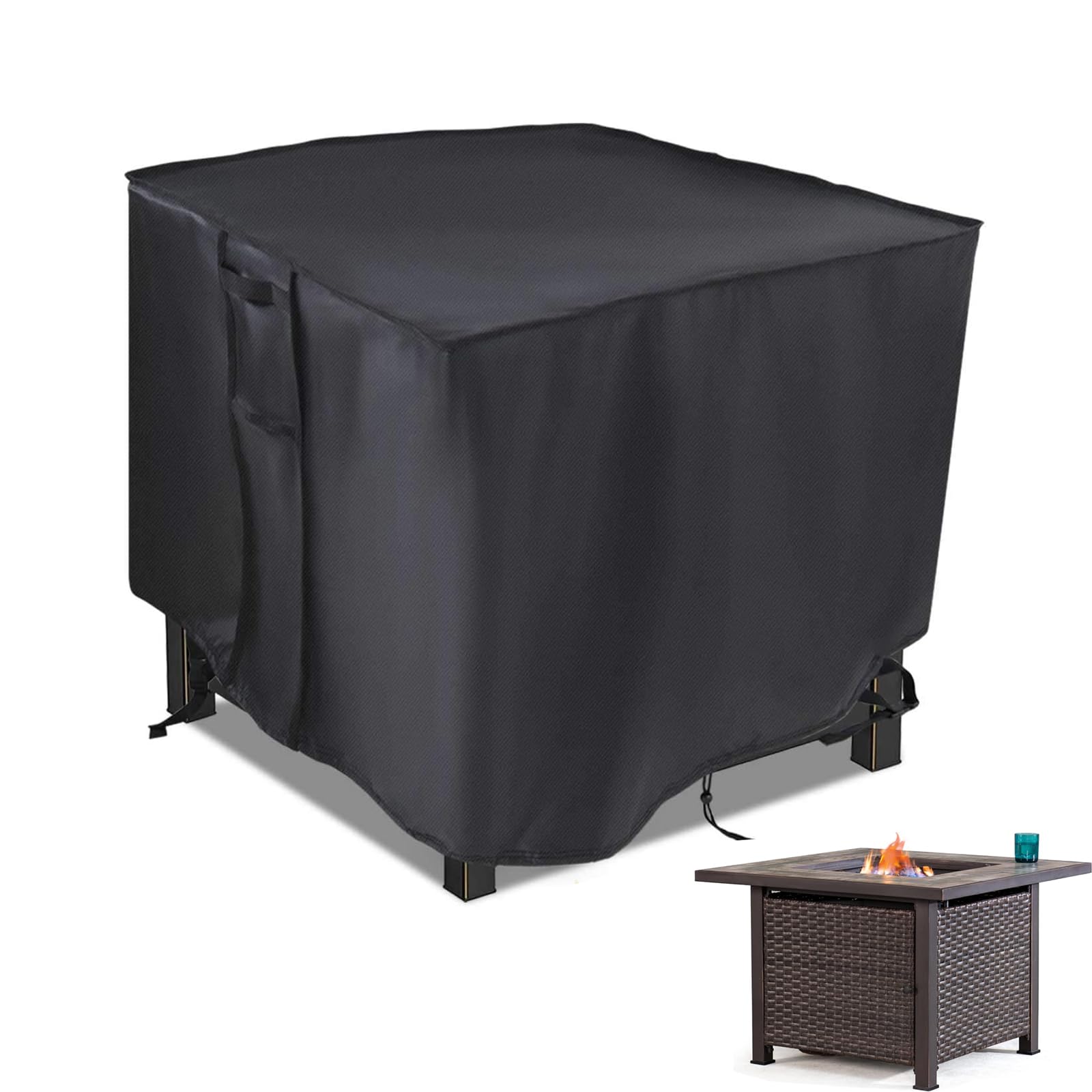 Saking Fire Pit Cover, 28 inch Firepit Covers Square Gas Fireplace Fire Pit Table Cover for Propane Fire Pit- 28 X 28 inch