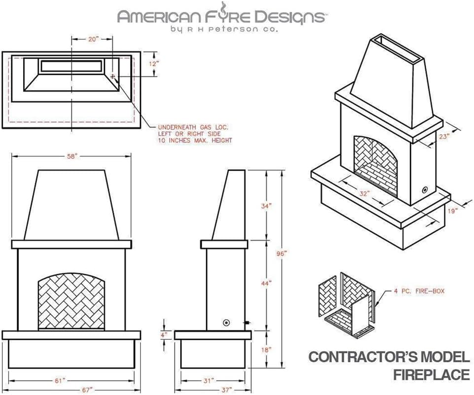 Contractor's Model Outdoor Fireplace | American Fyre Designs (Vented)
