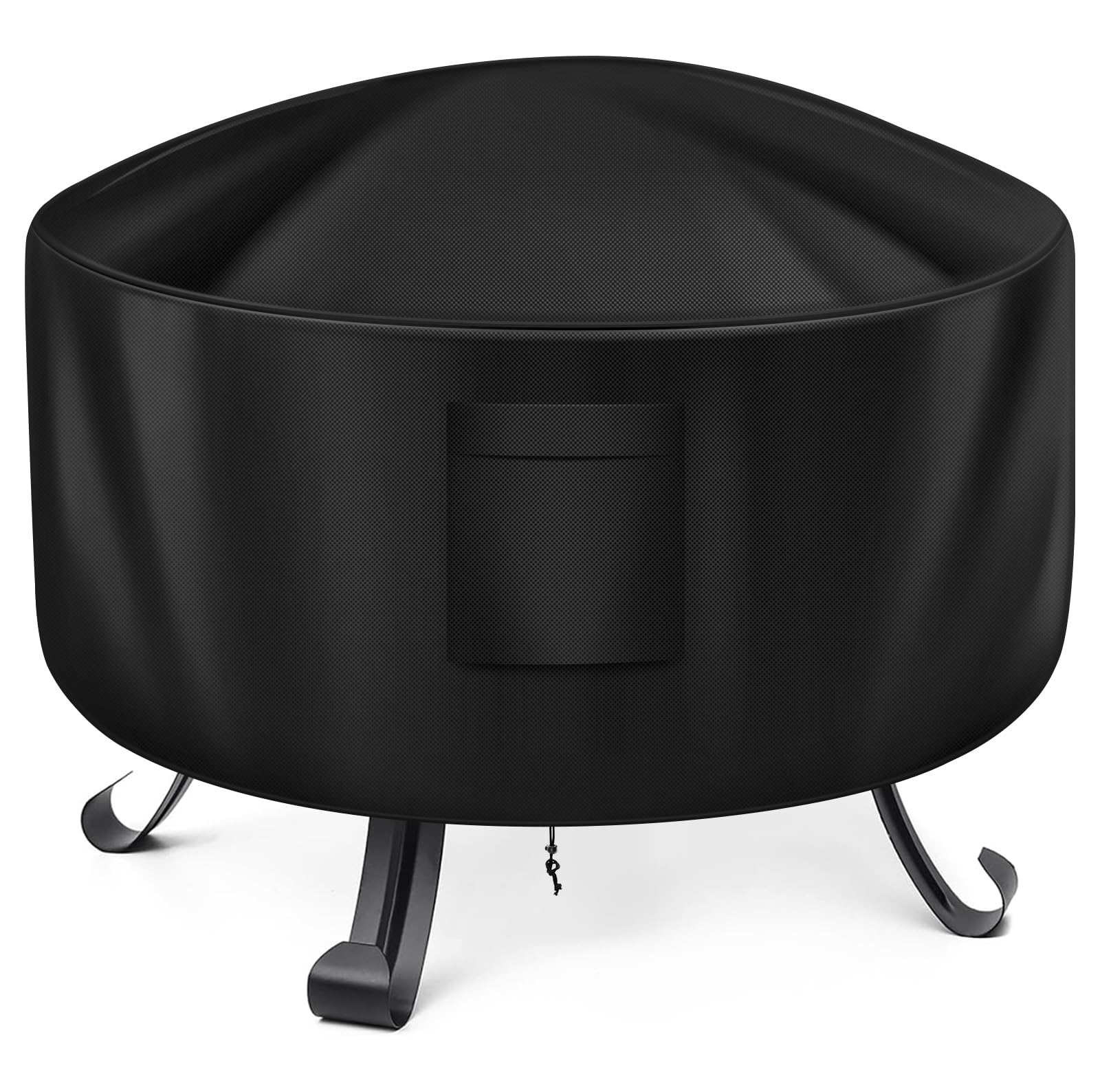 WLEAFJ Fire Pit Cover - Round, 22-34 Inch, Heavy Duty Oxford Fabric, Waterproof