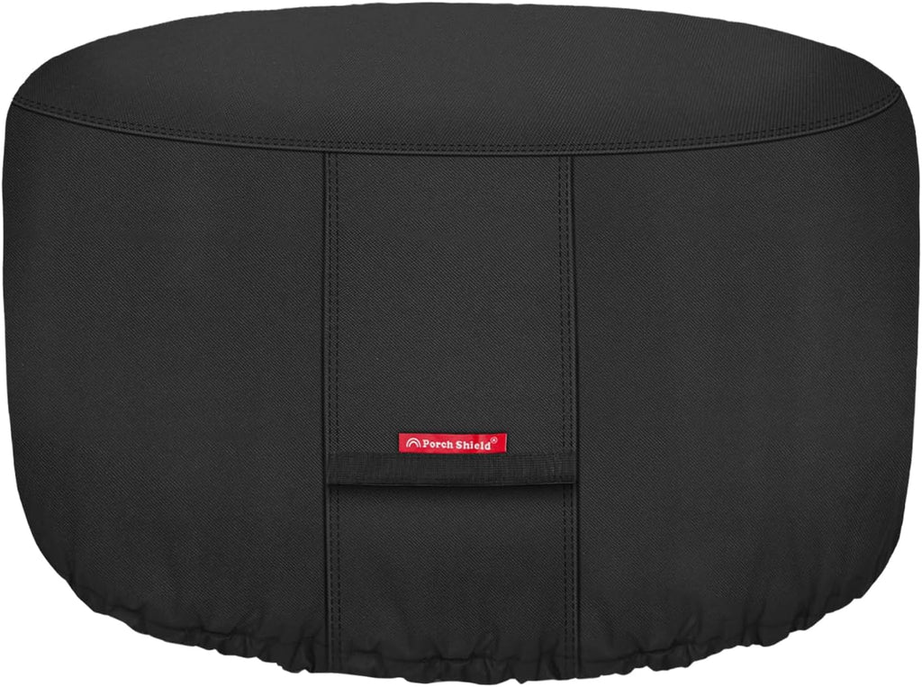 Porch Shield Fire Pit Cover - Waterproof 600D Heavy Duty Fade Resistant Round Patio Fire Bowl Cover Black - 36 inch