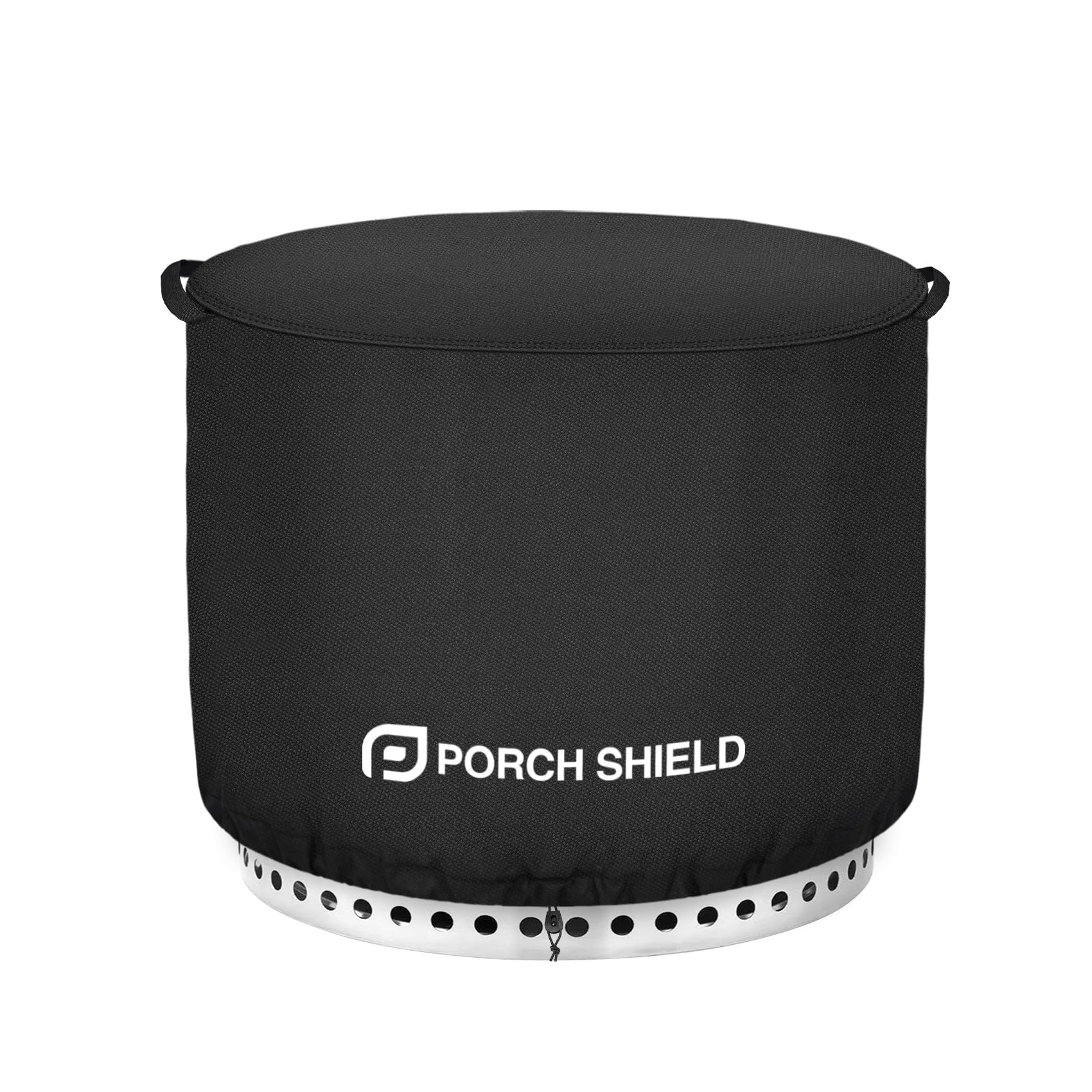 Porch Shield Fire Pit Cover - Waterproof 600D Heavy Duty Fade Resistant Round Patio Fire Bowl Cover Black - 32 inch