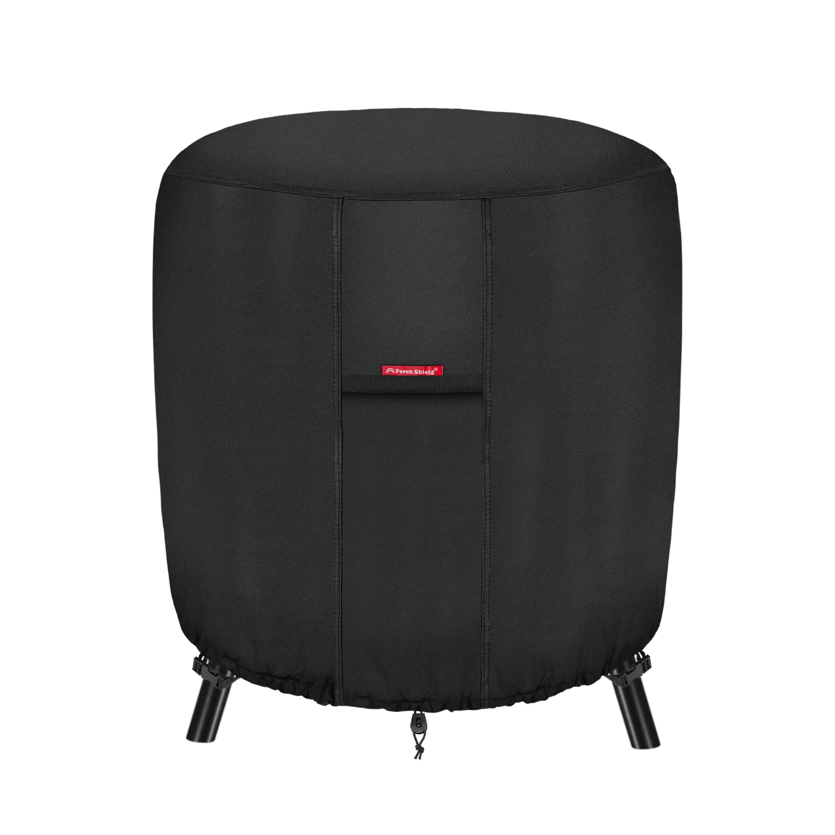 Porch Shield Fire Pit Cover - Waterproof 600D Heavy Duty Fade Resistant Round Patio Fire Bowl Cover Black - 36 inch