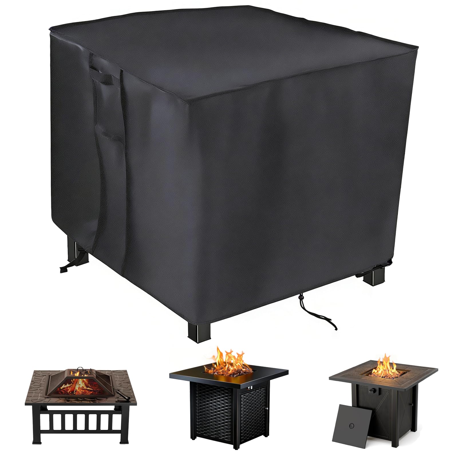 Saking Fire Pit Cover, 28 inch Firepit Covers Square Gas Fireplace Fire Pit Table Cover for Propane Fire Pit- 28 X 28 inch
