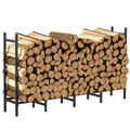 4FT Firewood Rack Indoor Outdoor, Heavy Duty Log Holder Stand for Fireplace, Adjustable Wood Storage Organizer with Weather-Resistant Tubular Steel, Cradle for Kindling & Stacking Logs