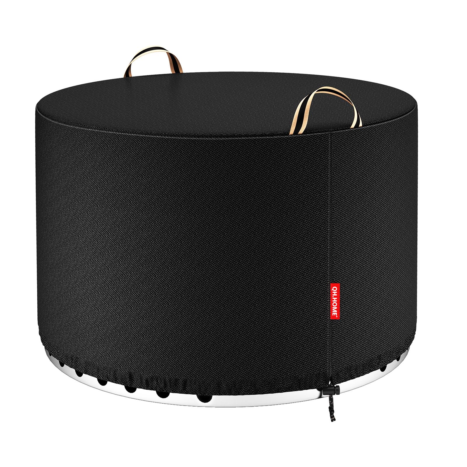 QH.HOME Fire Pit Cover Rectangular Super Waterproof 44" L x 28" W x 24" H, UPF 50+ Outdoor Fire Pit Table Cover 600D Strong Tear Resistant and Fading Resistant for Rectangular Fire Pit - Black