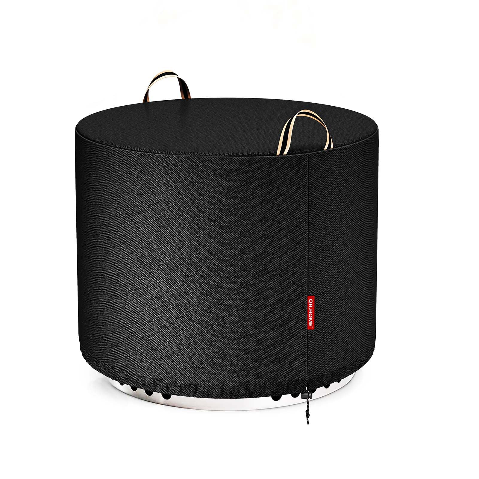 QH.HOME Fire Pit Cover Rectangular Super Waterproof 44" L x 28" W x 24" H, UPF 50+ Outdoor Fire Pit Table Cover 600D Strong Tear Resistant and Fading Resistant for Rectangular Fire Pit - Black