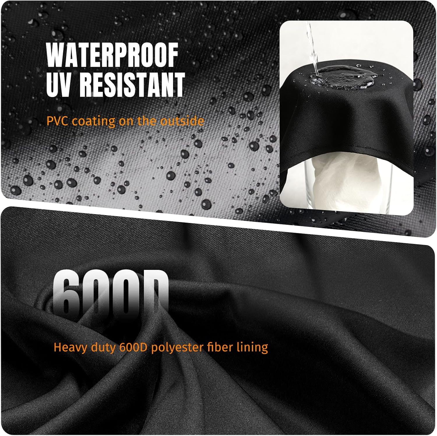 SHINESTAR Fire Pit Cover Square, Fits for 28-32 Inch Fire Pit Table, 600D Heavy Duty Fabric, Waterproof and Windproof, 32 x 32 x 24 Inches, Black