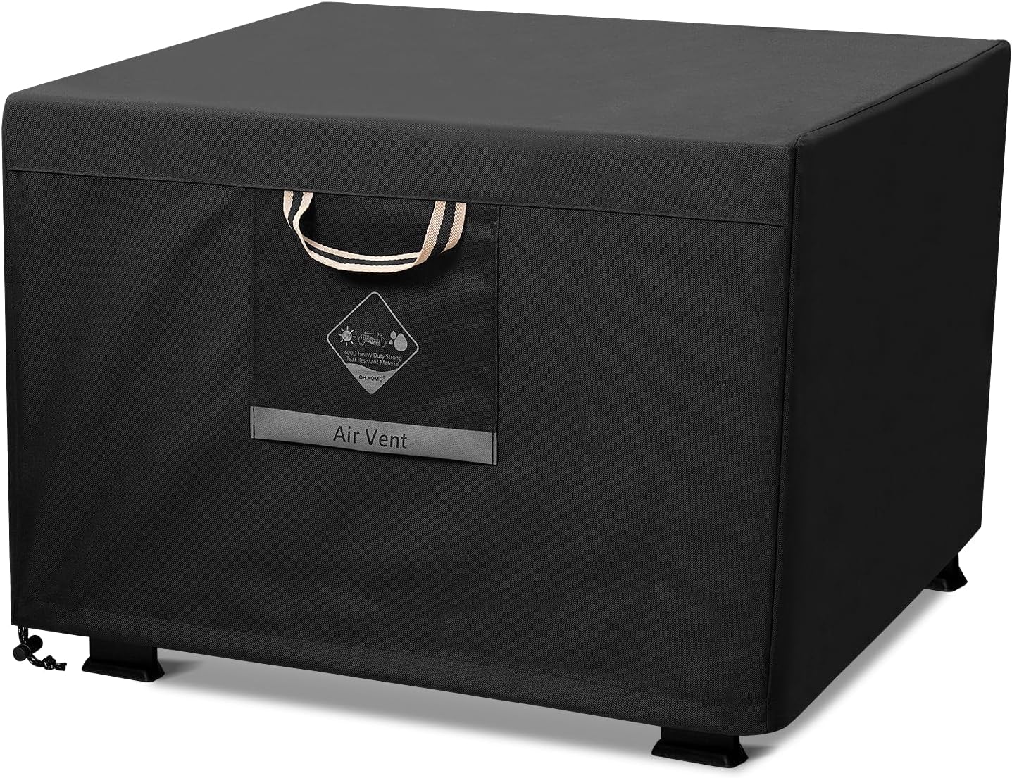 QH.HOME Fire Pit Cover Square Heavy Duty Fabric 100% Waterproof, Fits Outdoor for 29”,30 inch,31 inch,32 inch Fire Pit/Table Cover,Gas Fire Pit Cover (32”L x 32”W x 24”H,Black)