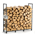 facka Curved Firewood Rack, 30 Inch Indoor Outdoor Log Firewood Holder, Metal Fireplace Wood Storage, Waterproof & Rustproof